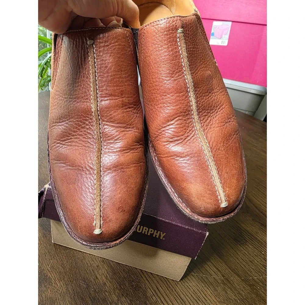 Mens Tommy Bahama Leather Slip On Shoes Sz 13  Split Toe Brown Loafers TB-315 75